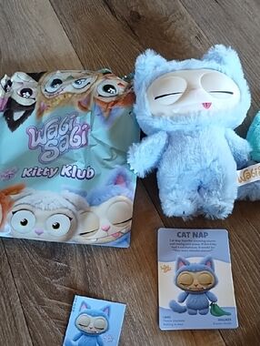 Kitty Klub Cat Plush Keychain - Light Blue